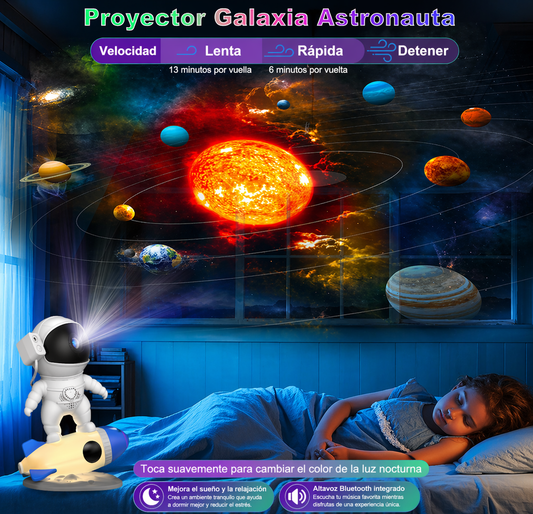 Proyector Lampara Parlante Astronauta